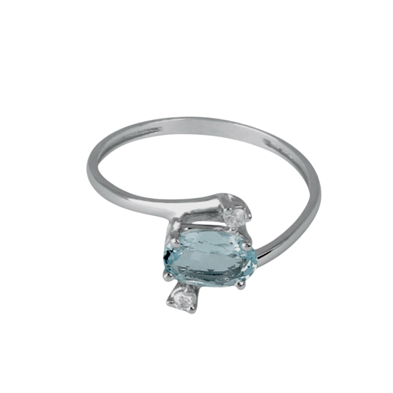 Ring Demetra Woman AQUA in White Gold Acquamarina 1.30 Ct 018.O.130.004.W - 018.O.130.004.W